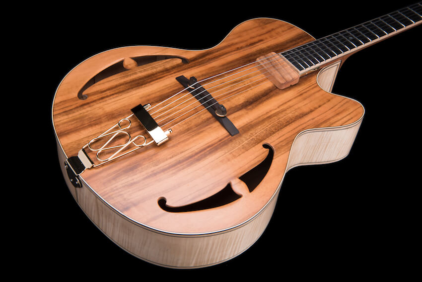 cookie-3-chitarra-archtop-acero-marezzato-liuteria Chitarra archtop jazz liuteria Shank Instruments Milano