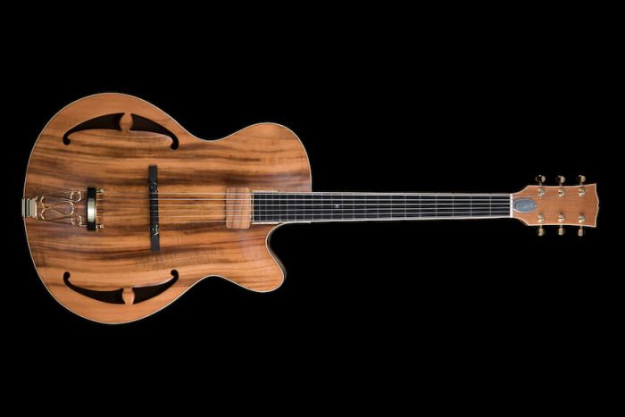 chitarra-archtop-acero-marezzato-liuteria-Shank-Instruments-Milano
