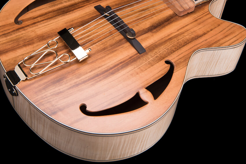 cookie-7-chitarra-archtop-acero-marezzato-liuteria Chitarra archtop jazz liuteria Shank Instruments Milano