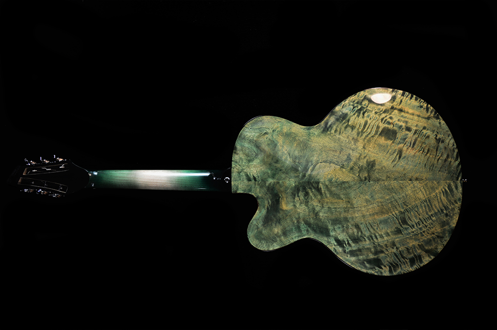 chitarra-jazz-corde-nylon-shank-instruments-emanuele-d'alò-liuteria-milano-verde-smeraldo-piezo-17pollici