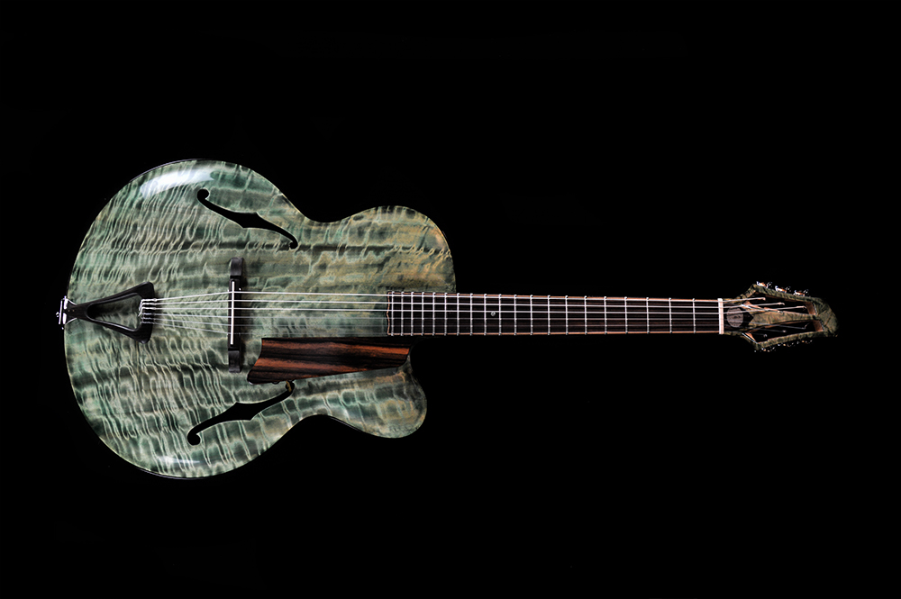 nylon-strings-archtop-jazz-guitar-handcarved-solid-wood-shank-instruments-emanuele-d'alò-luthier-liuteria-milano Nylon strings acoustic archtop guitar