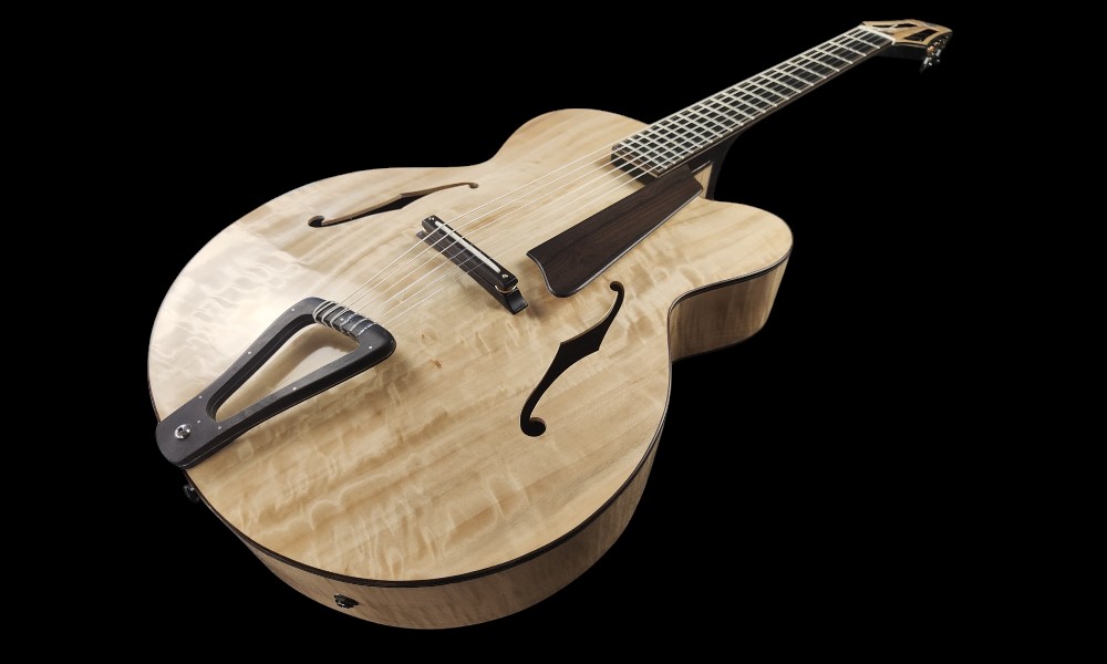 shank-instruments-chitarra-archtop-jazz-corde-nylon-liuteria-ebano-acero-fiammato