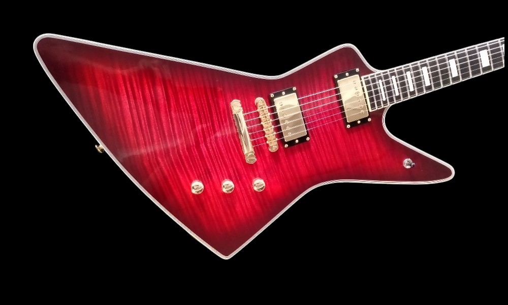 shank-instruments-milano-gibson-explorer-liuteria-acero-fiammato-vendita-red-sunburst